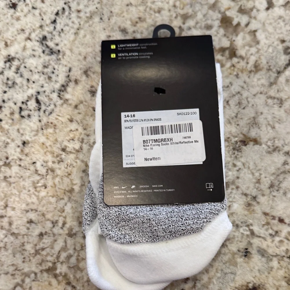 Nike Racing Ankle Socks - White with Gray Accents